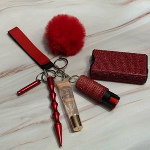 Shiny Red Self Defense Keychain